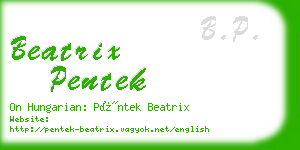 beatrix pentek business card